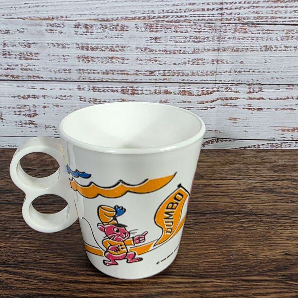 VTG 1970s Disney Dumbo Mickey Mouse Circus Plastic Mug by Eagle Made in USA